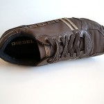 Men’s Diesel ‘Solar’ Chocolate Brown Leather Fashion Sneakers, Size 10.5
