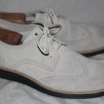 Mens Cole Haan LunarGrand Wing-Tip, White/Black Size 9.5 M