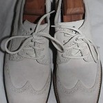Mens Cole Haan LunarGrand Wing-Tip, White/Black Size 9.5 M