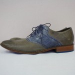 COLE HAAN Gray/Blue Laced Up Wingtip Loafer shoes 11M!!!