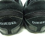 DIESEL Mens Athletic Sneakers “Auriga” Black Size 12 Leather Suede Cleats