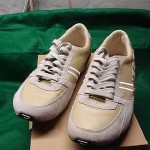 DIESEL PARABARNY US SIZE 11 PALE KHAKI,TAN, LITE GRAY & SILVER STRIPES WITH BOX