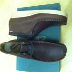 CLARKS men wallabee brown oily leather