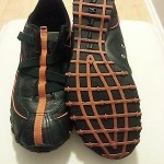 DIESEL Men’s ‘VEGA’ Black Leather Orange Stripe Sz. 9.5 Athletic Velcro Sneakers