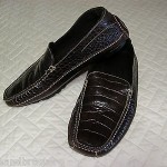 COLE HAAN  MEN SHOES SZ 10w BROWN LEATHER LOAFERS SLIP ONS