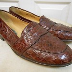 COLE HAAN GENUINE CROCODILE BROWN LOAFERS SHOES MENS 11.5 M