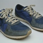 DIESEL Size US 11 eur 44.5 A-Head Men Athletic Shoes Blue Mesh Suede