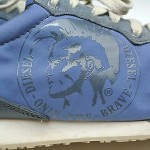 DIESEL Size US 11 eur 44.5 A-Head Men Athletic Shoes Blue Mesh Suede