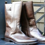 NWB Rare Hugo Boss tall zip Moto boots w lug soles