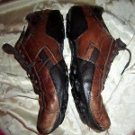 DIESEL Men’s Brown Distressed Leather Driving Shoes Classic Size 13