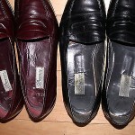 COLE HAAN-“2 PAIRS”- BRAGANO LOAFERS BLACK & BURGANDY MEN 9-9.5 MEDIUM ITALY