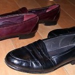 COLE HAAN-“2 PAIRS”- BRAGANO LOAFERS BLACK & BURGANDY MEN 9-9.5 MEDIUM ITALY