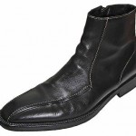 HUGO BOSS Men 8.5 ITALIAN  ANKLE BOOTS Dress Shoes Chelsea Black Zip Up LEATHER