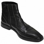 HUGO BOSS Men 8.5 ITALIAN  ANKLE BOOTS Dress Shoes Chelsea Black Zip Up LEATHER