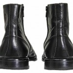 HUGO BOSS Men 8.5 ITALIAN  ANKLE BOOTS Dress Shoes Chelsea Black Zip Up LEATHER