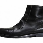 HUGO BOSS Men 8.5 ITALIAN  ANKLE BOOTS Dress Shoes Chelsea Black Zip Up LEATHER