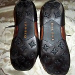 DIESEL Men’s Brown Distressed Leather Driving Shoes Classic Size 13