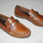 Men’s COLE HAAN Driving Moccasins Loafers Brown Shoes w/ Brass Bits – Size 8 M