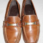 Men’s COLE HAAN Driving Moccasins Loafers Brown Shoes w/ Brass Bits – Size 8 M