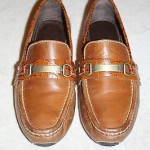 Men’s COLE HAAN Driving Moccasins Loafers Brown Shoes w/ Brass Bits – Size 8 M