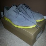 BRAND NEW Cole Haan Lunargrand Wing Tip Size 10.5 US Grey (Gray) / Yellow WITH B