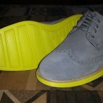 BRAND NEW Cole Haan Lunargrand Wing Tip Size 10.5 US Grey (Gray) / Yellow WITH B