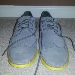 BRAND NEW Cole Haan Lunargrand Wing Tip Size 10.5 US Grey (Gray) / Yellow WITH B