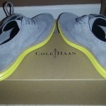 BRAND NEW Cole Haan Lunargrand Wing Tip Size 10.5 US Grey (Gray) / Yellow WITH B