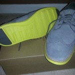 BRAND NEW Cole Haan Lunargrand Wing Tip Size 10.5 US Grey (Gray) / Yellow WITH B