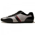 $245 HUGO BOSS Black Silver Sneakers 13 46 Mens Shoes Kicks Trainers 12.5 47