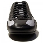$245 HUGO BOSS Black Silver Sneakers 13 46 Mens Shoes Kicks Trainers 12.5 47