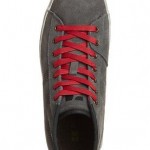 Hugo BOSS ORANGE Mens Gray SANSIOR Top Suede Sneakers Size 8