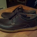 Men’s Dark Brown Leather Clarks Originals “Wallabee”  Beeswax Shoes size 9.5M