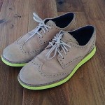 Cole Haan Lunargrand Wing Tip, Size 7 Wide, C11248, Sandstone/Limelight