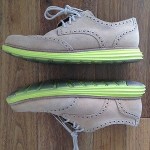 Cole Haan Lunargrand Wing Tip, Size 7 Wide, C11248, Sandstone/Limelight