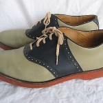 COLE HAAN Mens SADDLE Shoes  11.5  D  Tan BLUE Oxfords Very Good Condition