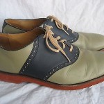 COLE HAAN Mens SADDLE Shoes  11.5  D  Tan BLUE Oxfords Very Good Condition