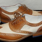 Cole Haan – Nike Air Colton Brown Leather/ Cream Canvas Wingtip Shoe – Men’s 10M
