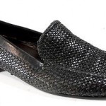 Bragano Cole Haan Italy Black Woven Leather Slip Ons Loafers Mens 12 M GUC