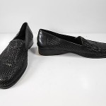 Bragano Cole Haan Italy Black Woven Leather Slip Ons Loafers Mens 12 M GUC