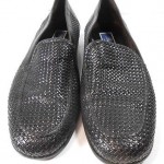 Bragano Cole Haan Italy Black Woven Leather Slip Ons Loafers Mens 12 M GUC