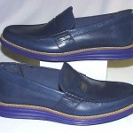 Cole Haan Lunargrand Penny Loafers, Leather Upper, Peacoat/Cobalt, 8.5 M, New