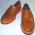 Cole Haan Lunargrand Penny Loafers, Leather Upper, Woodbury/Orange, 9.5 M, New
