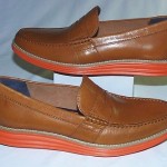Cole Haan Lunargrand Penny Loafers, Leather Upper, Woodbury/Orange, 9.5 M, New