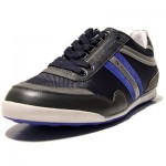 $225 Hugo Boss Sneakers Mens Navy Blue Grey Shoes 12 45 Trainers Kicks 10 45.5