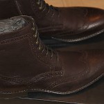 Brand New w Box Hugo Boss Hekkio Leather Wingtip Boots for Men, Size US 11.5