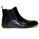 $295 New HUGO BOSS Black Ankle Dress Boots Mens 12 45 Casual Pull-on 12.5 45.5
