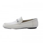 Hugo Boss White Leather Loafers Shoes US 12 EU 45