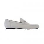 Hugo Boss White Leather Loafers Shoes US 12 EU 45