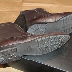 Brand New w Box Hugo Boss Hekkio Leather Wingtip Boots for Men, Size US 11.5